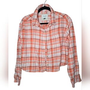 American Eagle Short Plaid Botton Down Jacket M